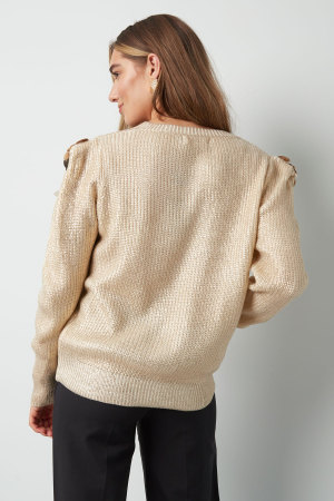Pull Femme En Fibre Métallique Tricotée Détail Épaule À La Mode h5 Image12