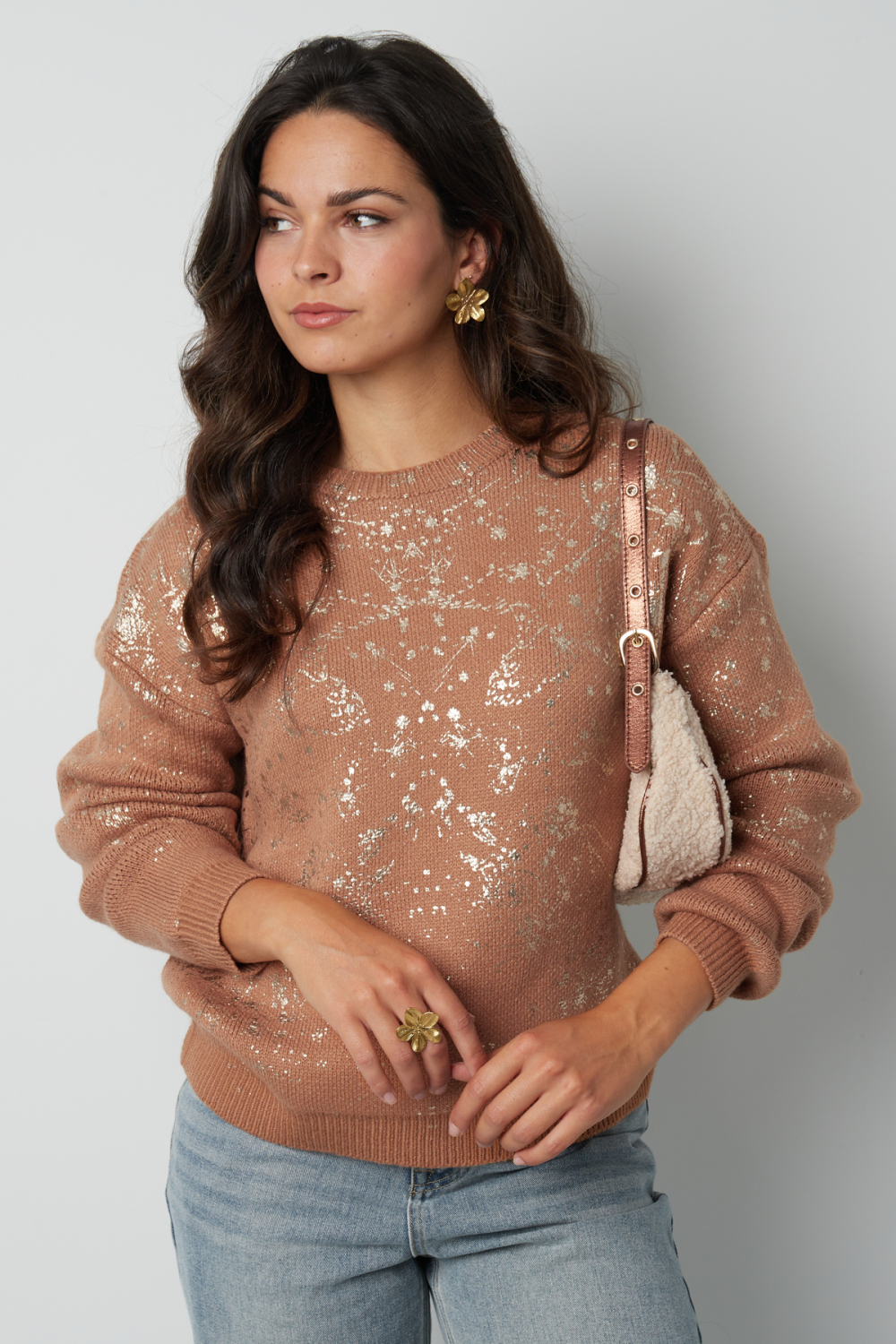 Pulls Tricotés En Fibre De Polyester Pour Femmes Design À Motifs Sportif Image5