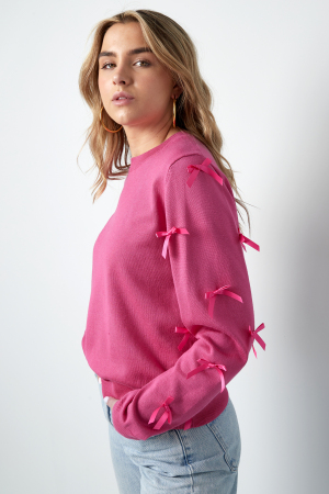 Pull En Viscose Pour Femme Manches Longues Détail Ruban Décoratif h5 Image2