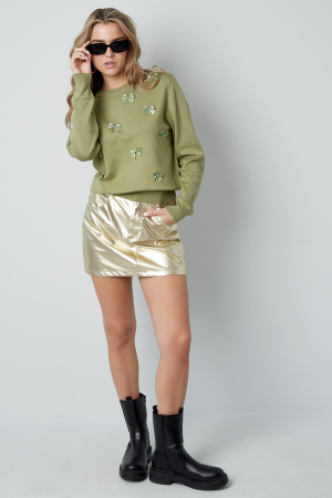 Top Manches Longues Femme En Viscose Avec Détail Nœud Décoratif h5 Image3