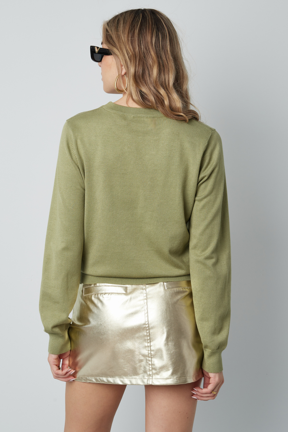 Top Manches Longues Femme En Viscose Avec Détail Nœud Décoratif Image4