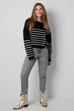 Pull En Polyester Tissé Femme Manches Longues Détail Nœud Rayures h5 Image11