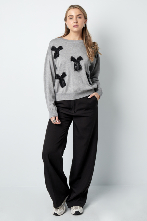Pull Tricoté Pour Femme Avec Détails De Nœuds Décoratifs h5 Image3