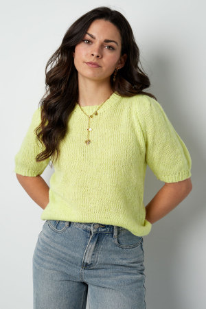 Top Manches Courtes Femme En Nylon Tricoté Avec Détail Nœud À L'arrière h5 Image9