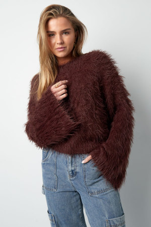 Pull En Fourrure Synthétique Femme Coupe Courte Texture Douce h5 Image4