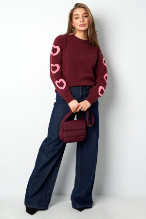 Pull En Laine Mélange Femme Col Rond Motif Cœur Design h5 Image6