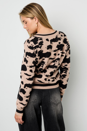 Tricot (Y Compris Crochet Et Tissus En Laine) Pull À Col En V Imprimé Léopard Pour Femme Automne/Hiver Décontracté h5 Image6