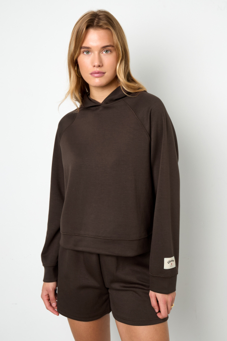 Hoodie Femme en Fibre de Polyester Tricotée Sportive Couleur Unie