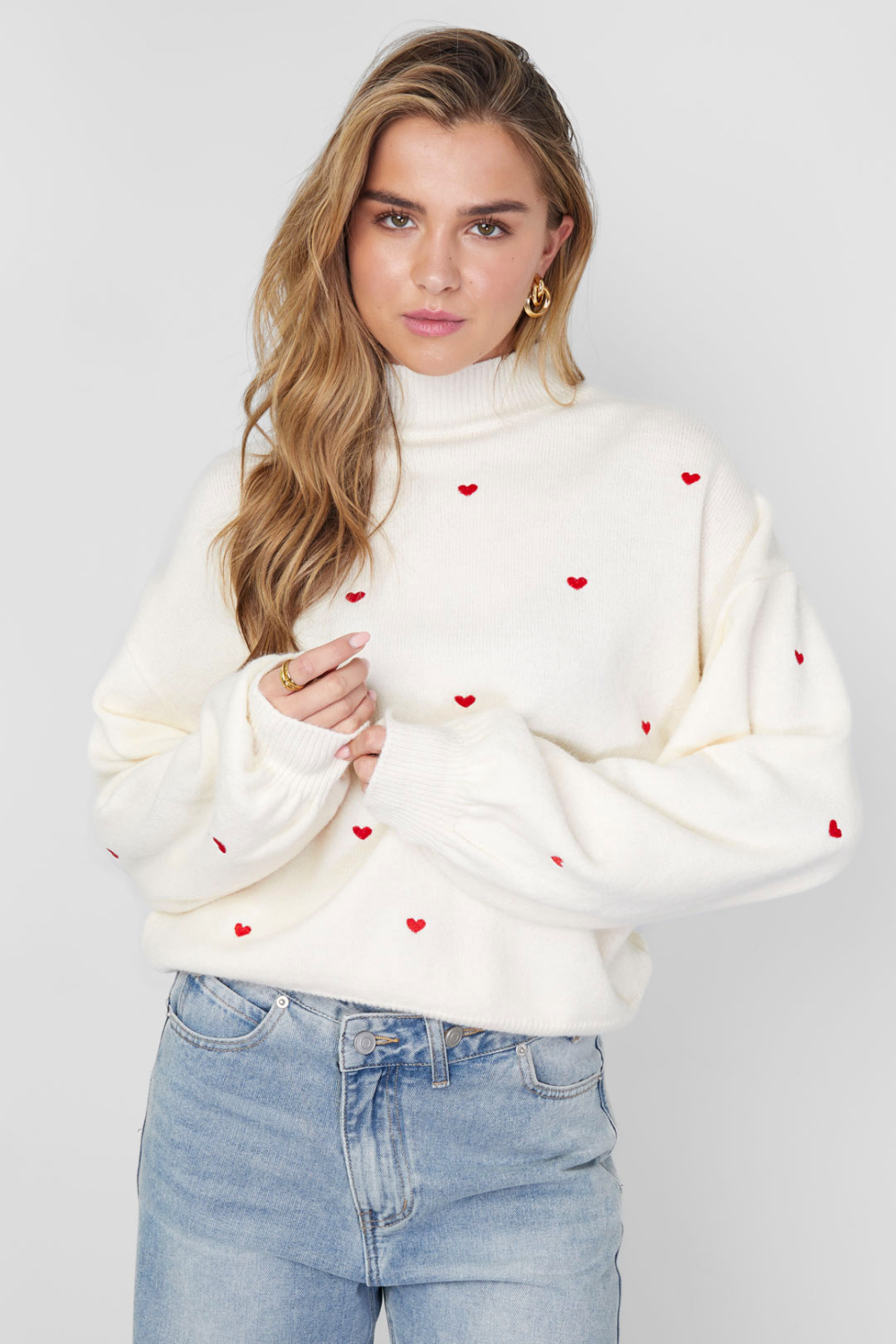 Pull Tricoté À Cœurs Image7