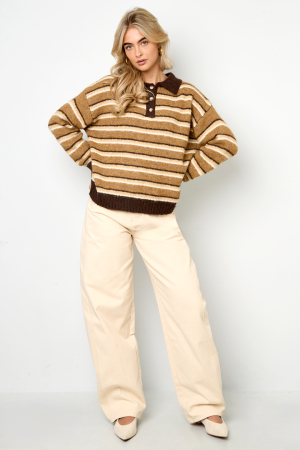 Pull Polo En Maille À Rayures h5 Image10