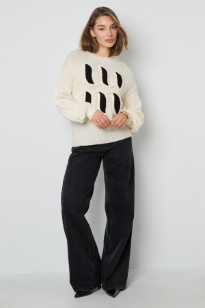 Pulls Tricotés Fibres De Polyester Femmes Casual Lettres h5 Image5