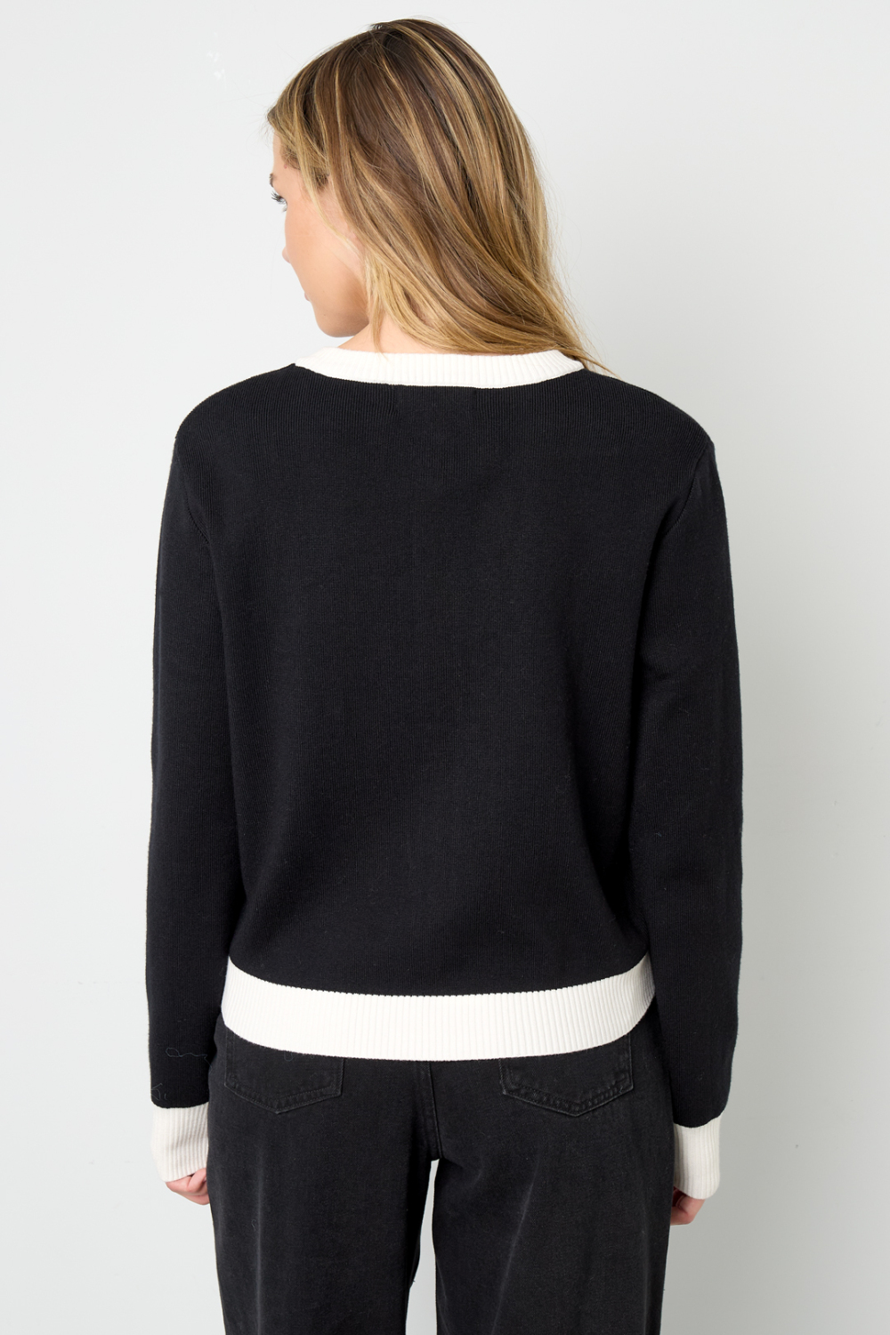Pull En Polyester Tricoté Femme Style Décontracté Contraste De Couleurs Image6
