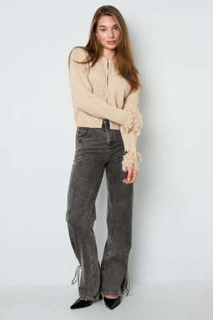 Cardigan Tricoté Fibre De Polyester Femme Décontracté Couleur Unie Automne/Hiver h5 Image10