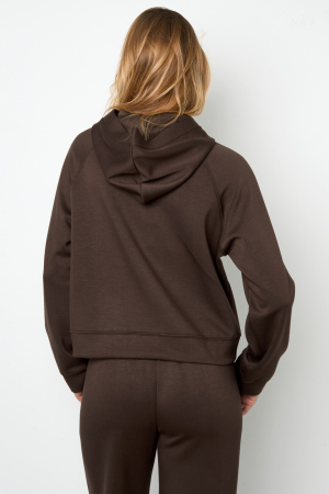 Hoodie Femme En Fibre De Polyester Tricotée Sportive Couleur Unie h5 Image4
