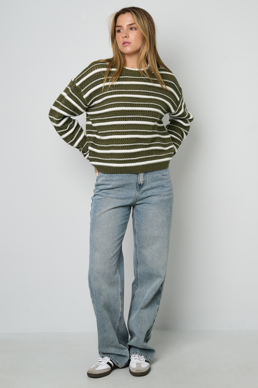 Pulls Tricotés Fibre De Polyester Femmes Casual Rayures Image9