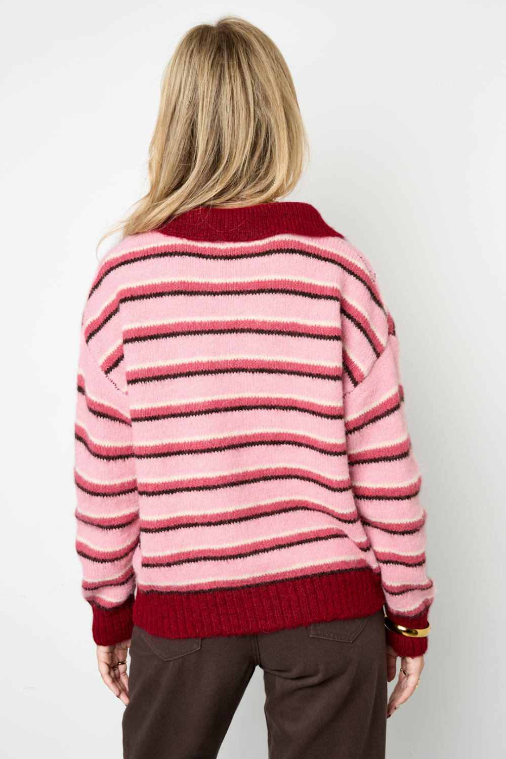 Pull Polo En Maille À Rayures Image8