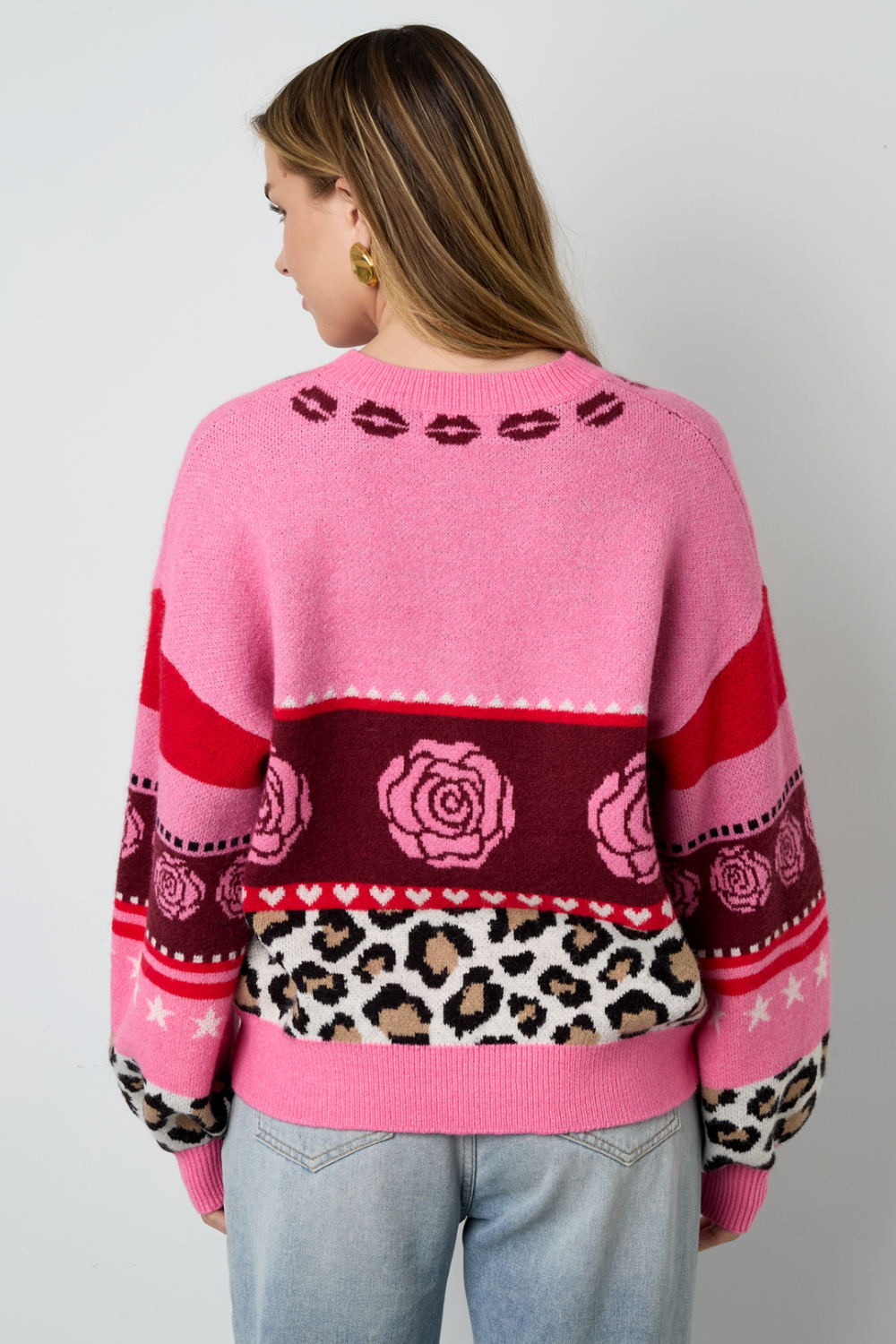 Cardigan Femme En Fibre De Polyester Tricotée Style Décontracté Imprimé Floral Image11
