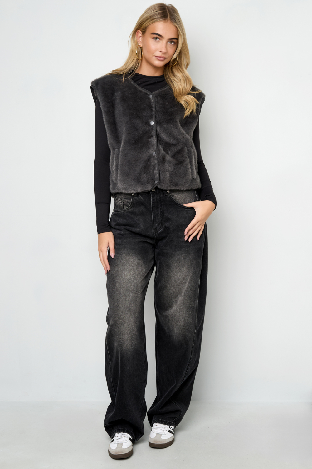 Gilet Sans Manches En Fausse Fourrure h5Image7