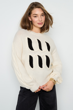 Pulls Tricotés Fibres De Polyester Femmes Casual Lettres h5 Image4