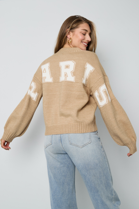 Pull Tricoté Fibre de Polyester Femme Casual Lettres