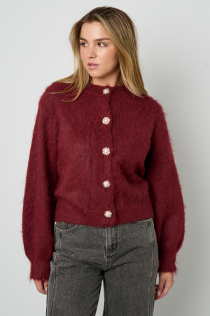 Tricot En Fibre De Polyester Femme Cardigan Tricoté Décontracté Couleur Unie h5 Image12