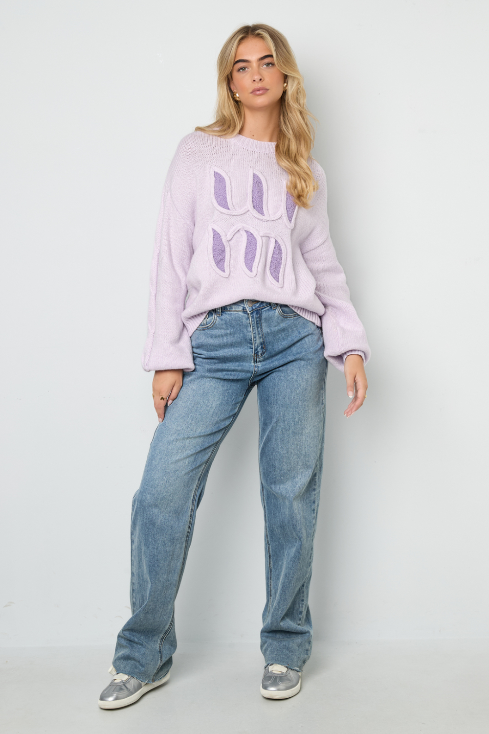 Pulls Tricotés Fibres De Polyester Femmes Casual Lettres h5Image6