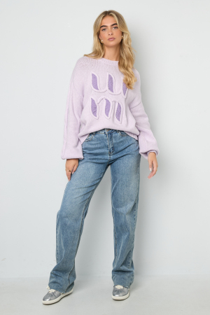 Pulls Tricotés Fibres De Polyester Femmes Casual Lettres h5 Image6