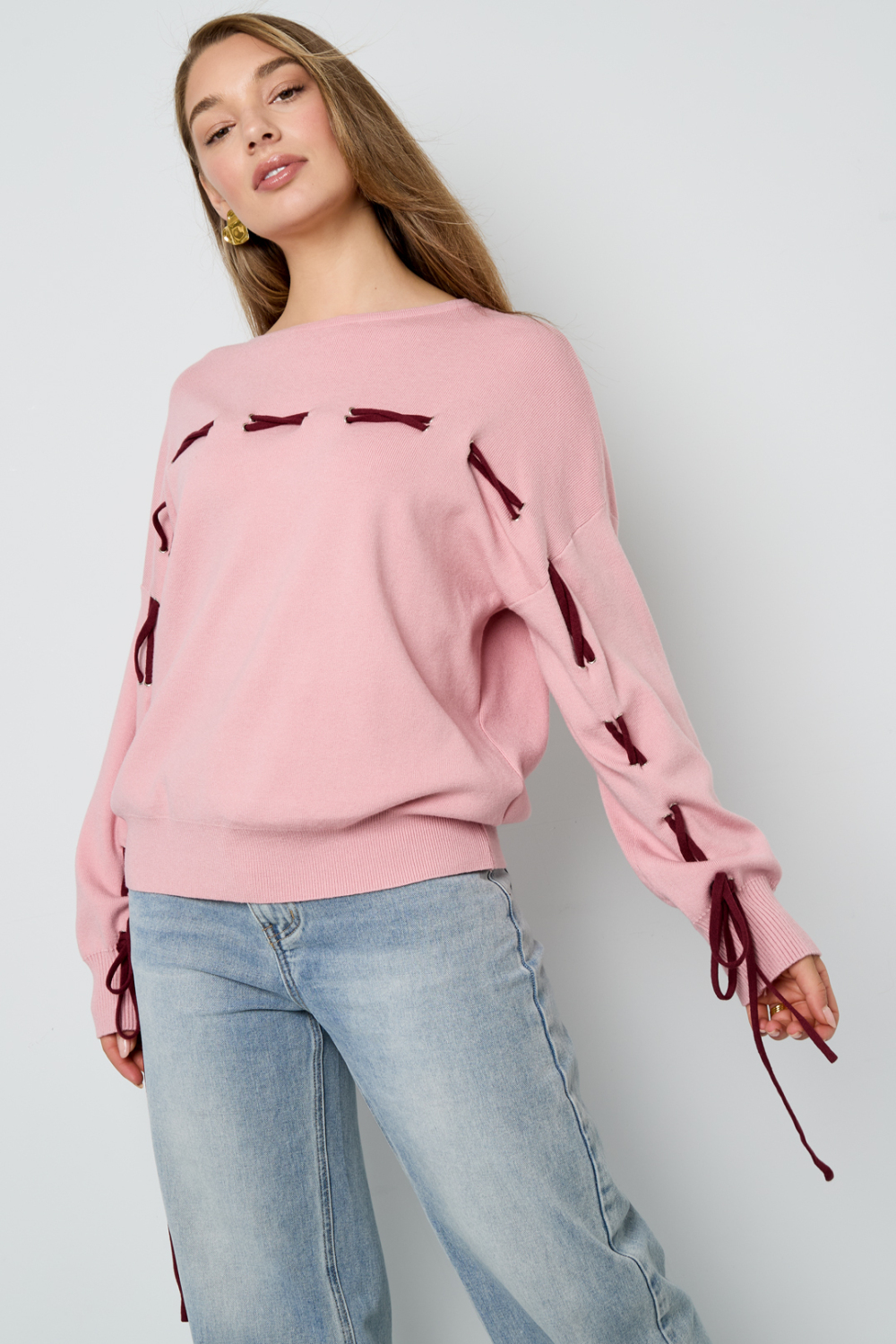 Pull Femme En Viscose Tricoté Style Décontracté Contraste De Couleurs h5Image8