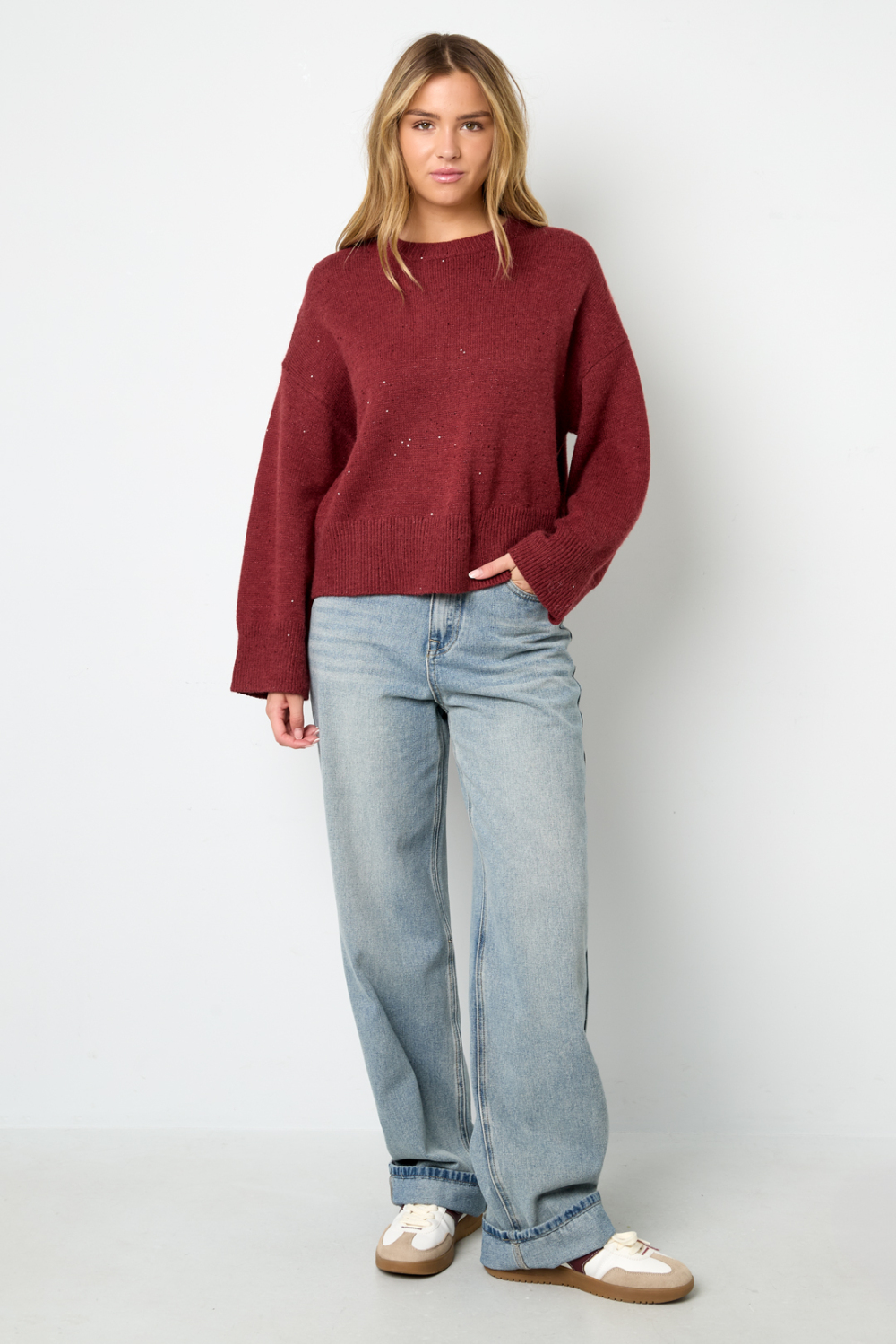Pulls Tricotés Fibres De Polyester Femmes Style Décontracté Couleur Unie Automne/Hiver Image5