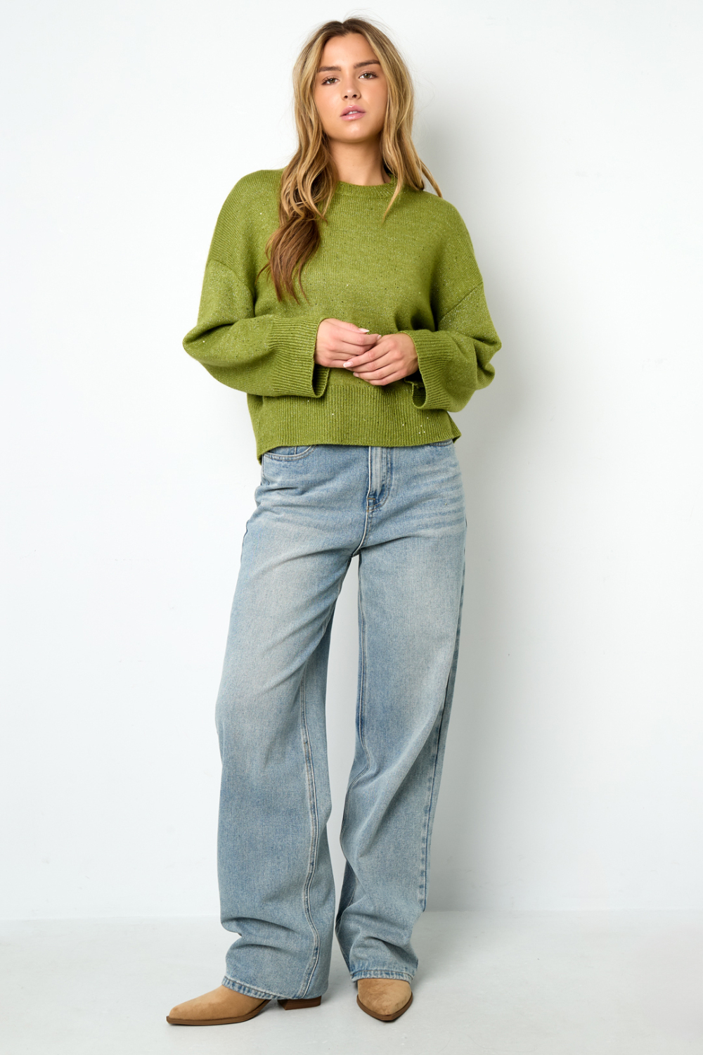 Pulls Tricotés Fibres De Polyester Femmes Style Décontracté Couleur Unie Automne/Hiver Image7