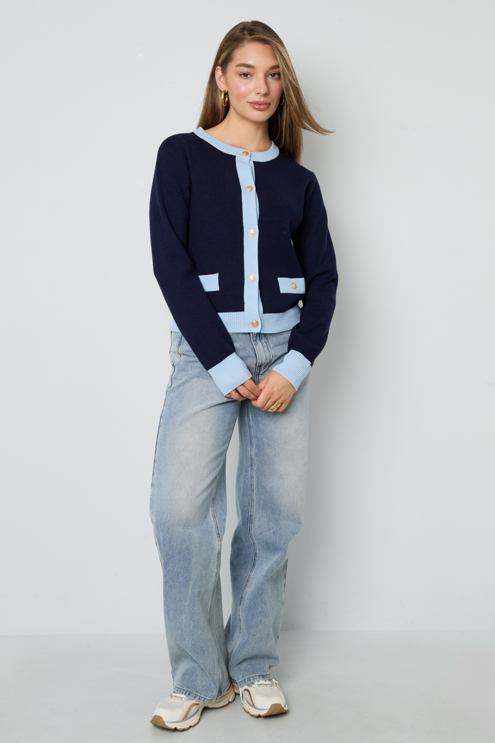 Pull En Polyester Tricoté Femme Style Décontracté Contraste De Couleurs Image9