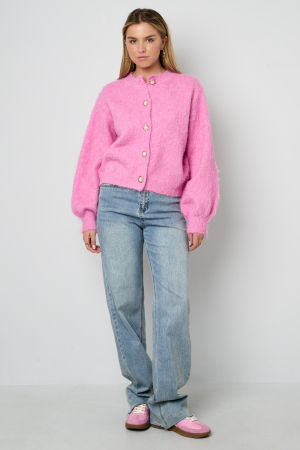 Tricot En Fibre De Polyester Femme Cardigan Tricoté Décontracté Couleur Unie h5 Image13