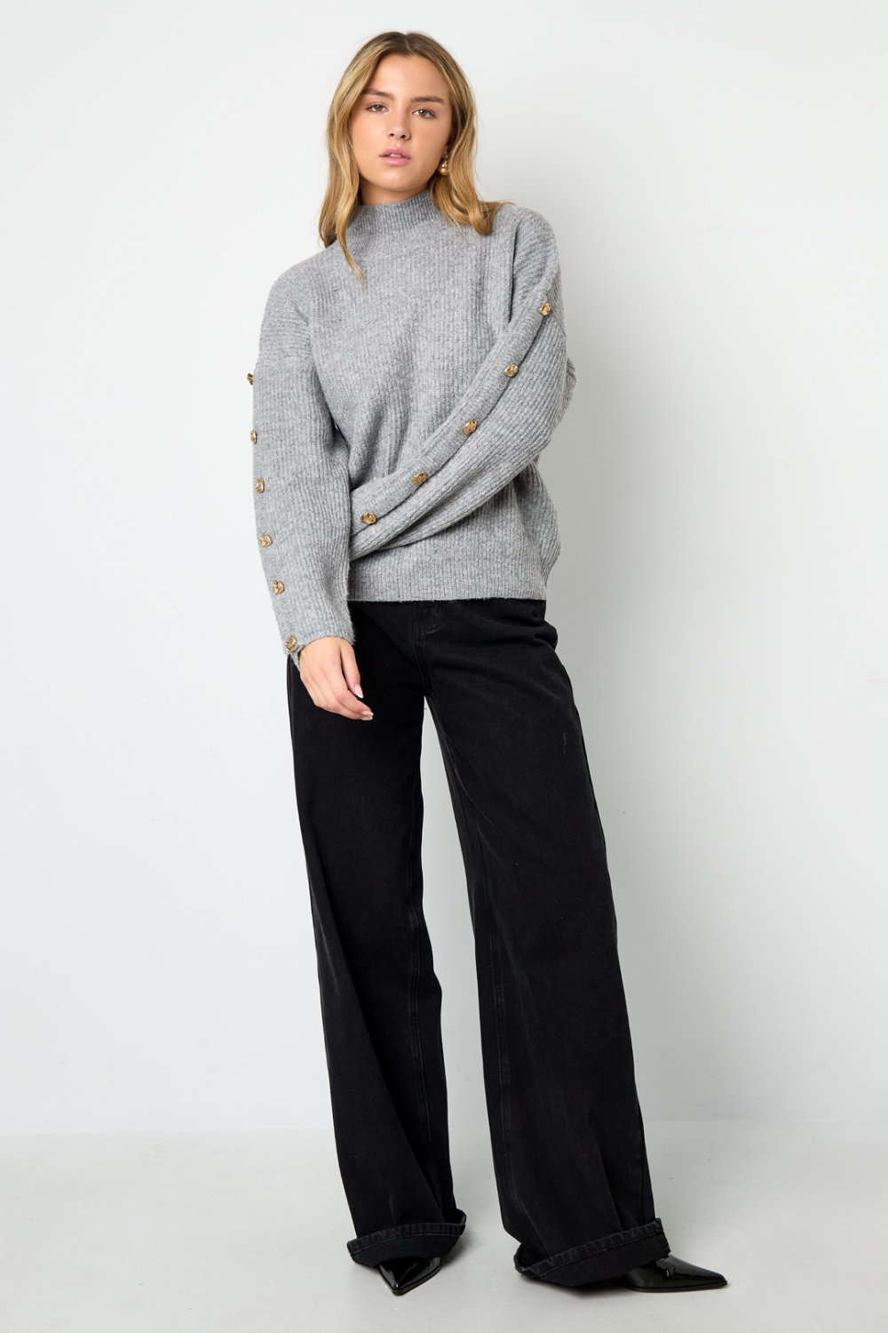 Pull Col Roulé Femme En Polyester Tissé Casual Couleur Unie Image5