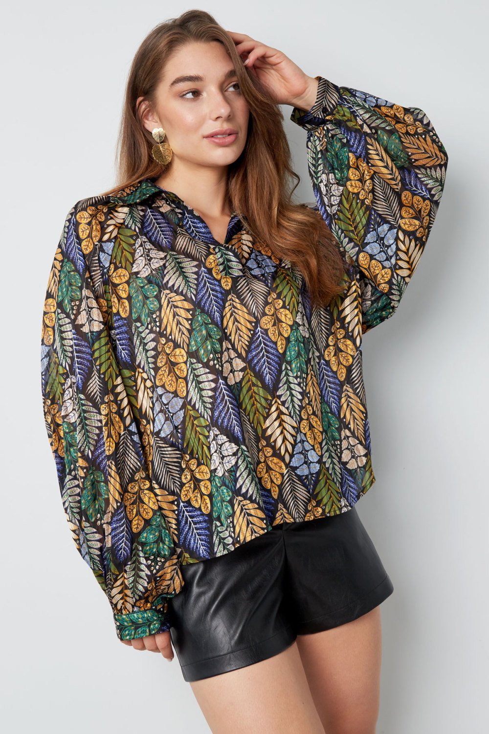 Blouse En Polyester Femme Oversized Imprimé Floral h5Image8