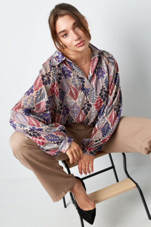 Blouse En Polyester Femme Oversized Imprimé Floral h5 Image2