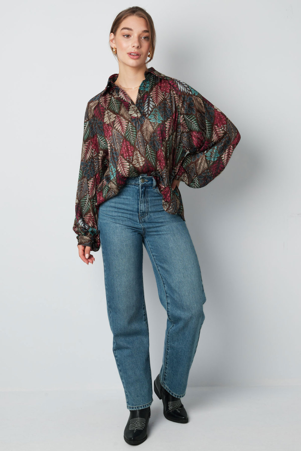 Blouse En Polyester Femme Oversized Imprimé Floral Image3