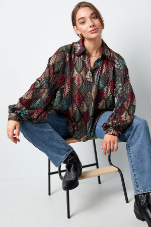 Blouse En Polyester Femme Oversized Imprimé Floral h5 Image5