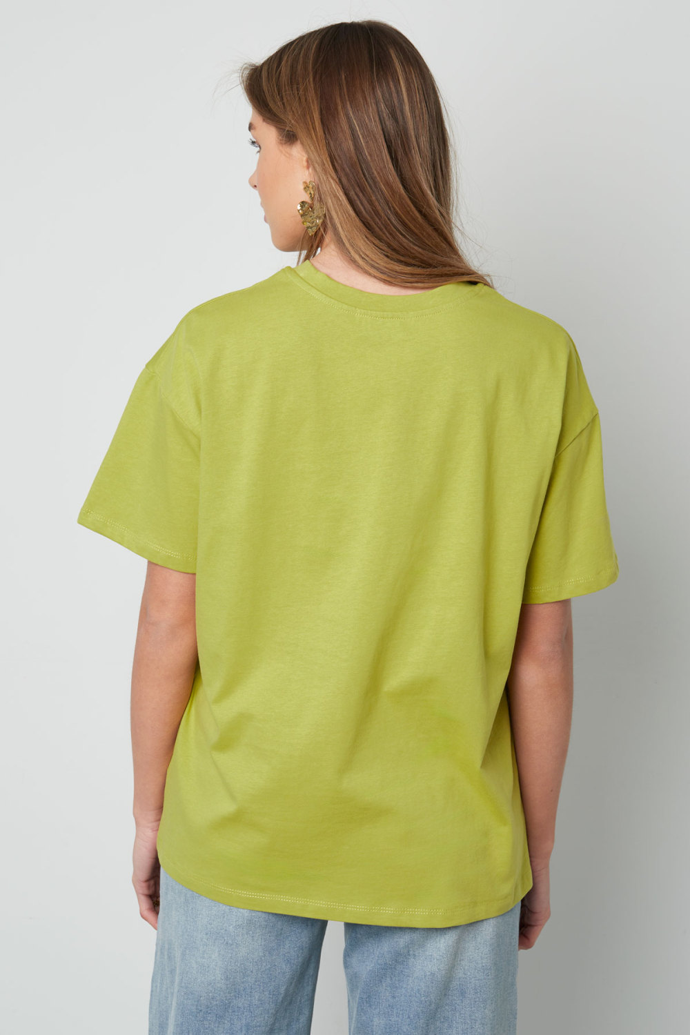 Coton T-Shirt Femme Oversized Logo Minimaliste h5Image4