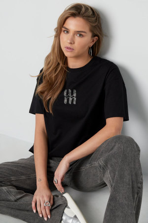 Coton T-Shirt Femme Oversized Logo Minimaliste h5 Image2