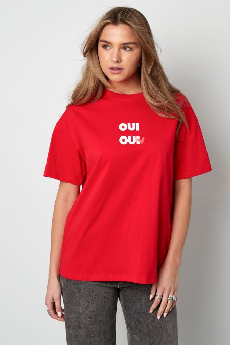 Coton T-shirt Femme Oversized Imprimé OUI