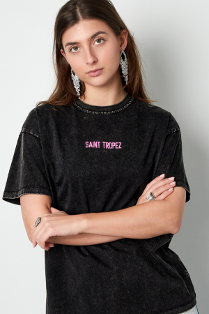 Coton T-Shirt Femme Oversized Imprimé Saint Tropez h5 Image2