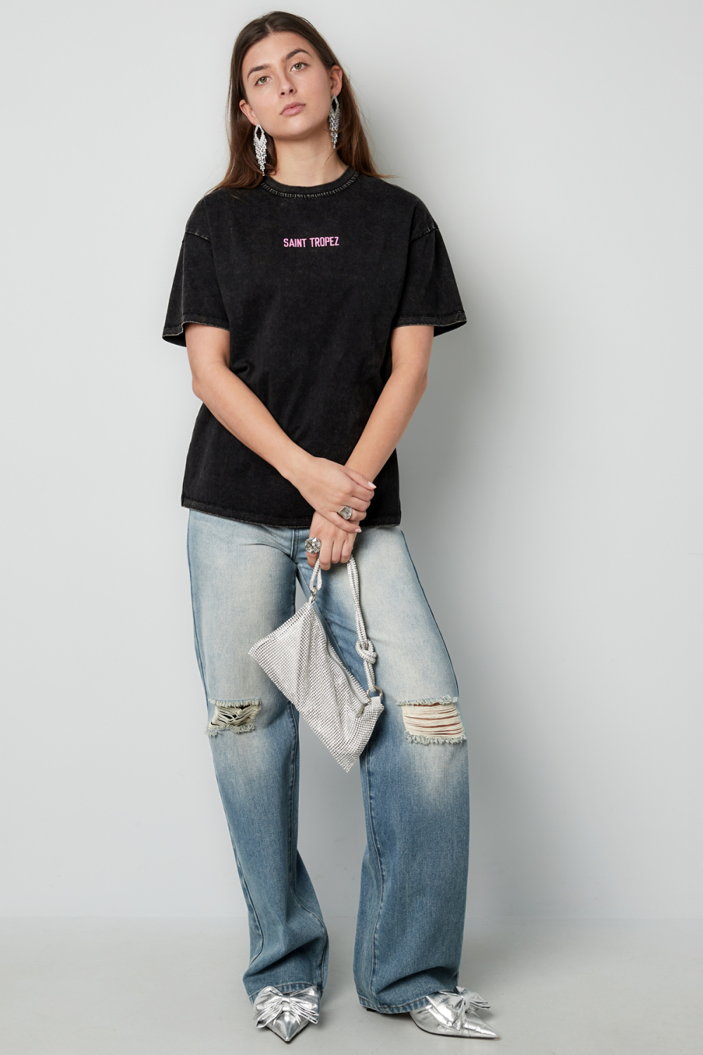 Coton T-Shirt Femme Oversized Imprimé Saint Tropez Image3