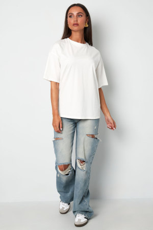 Coton Tricoté T-Shirt Femme Casual Couleur Unie h5 Image7