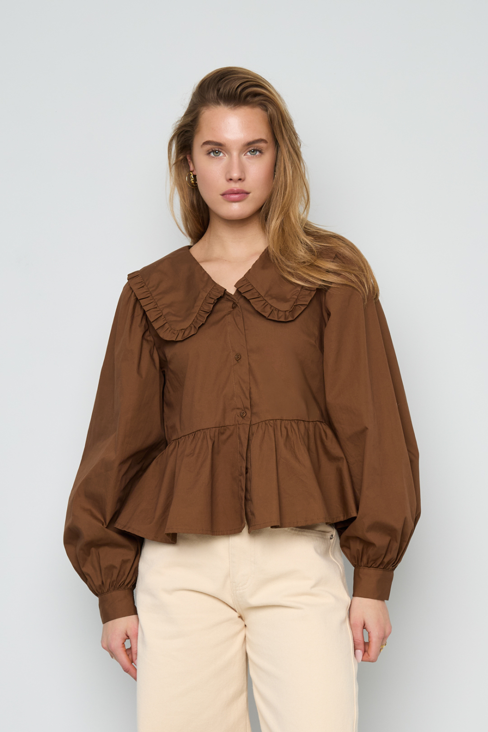 Chemisiers Et Chemises En Coton Uni, Vêtements Décontractés Printemps/Été h5Image8