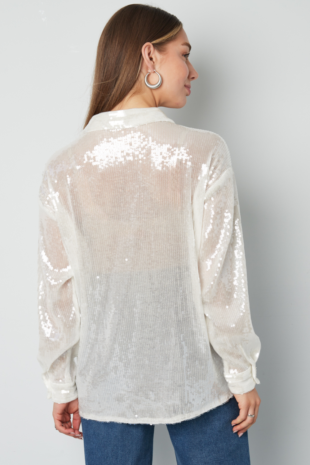 Blouse Femme En Fibre De Polyester Tissée Élégante Couleur Unie Printemps/Été Image6
