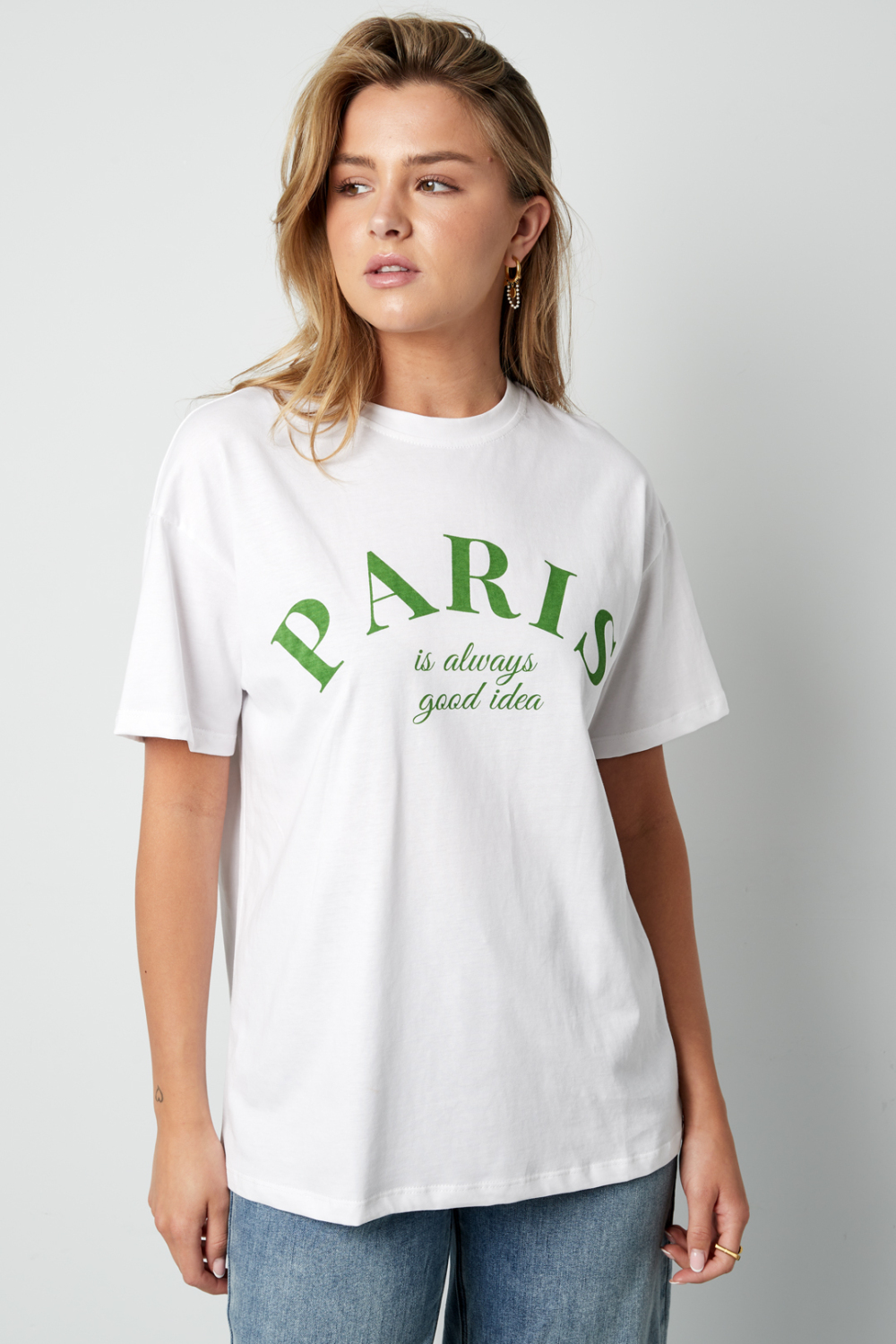 Cotton T-Shirt Femme Casual Letters h5Image9