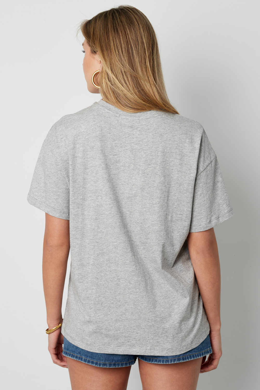 Coton T-Shirt Femme Casual Letters h5Image5
