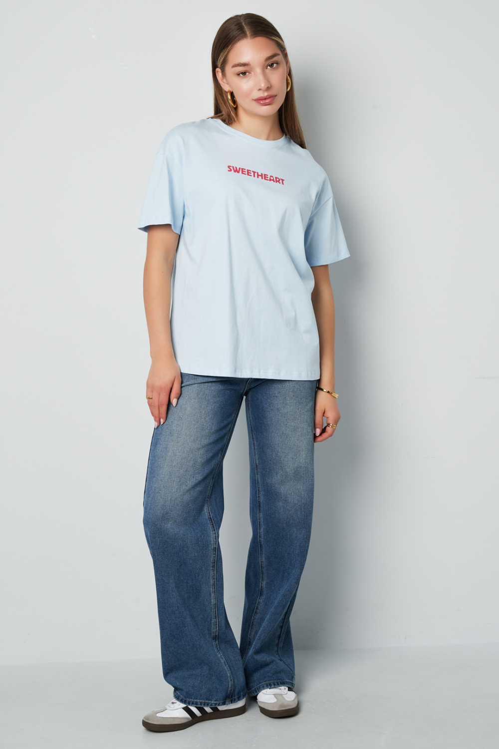 T-Shirt Femme Tricoté Casual Lettres Image7