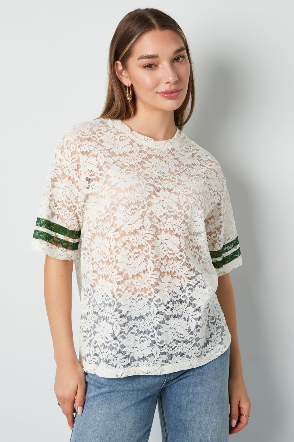Fibre Polyester T-Shirt Femme Sporty Contraste De Couleurs h5Image5