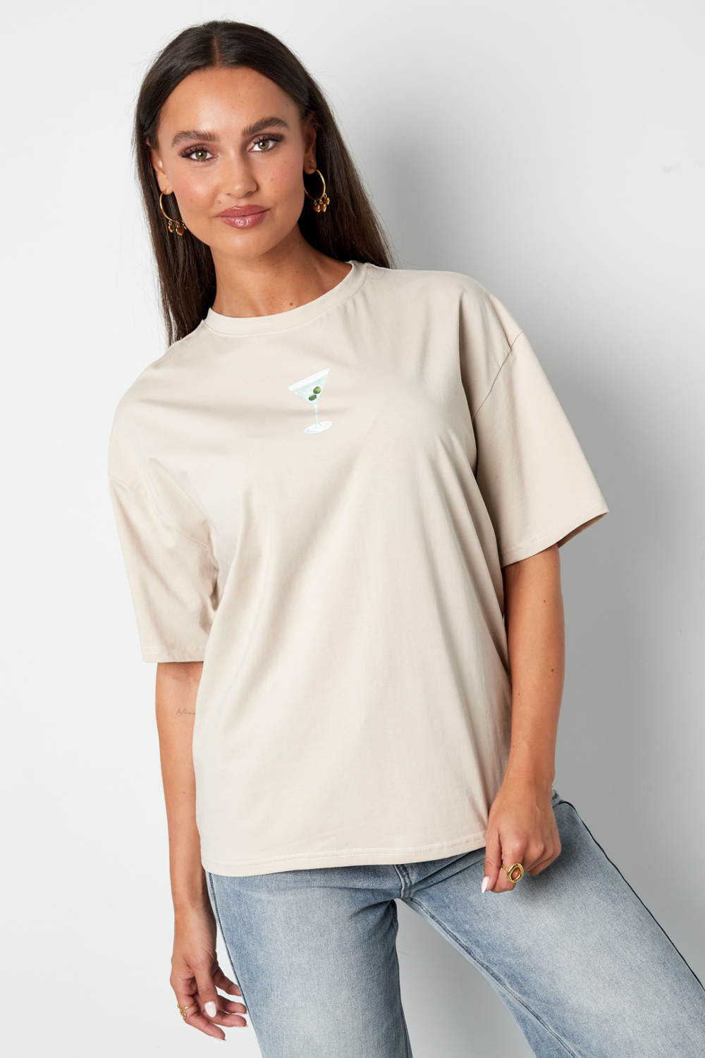 Coton Tricoté T-Shirt Femme Casual Lettres Image5